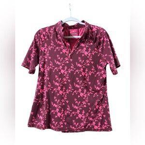 G/FORE Pink Floral Short Sleeve Women's Top
